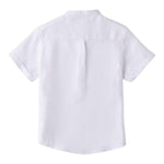 Minibanda Camicia Mezza Manica Tinta Unita con Papillon per Neonato 0B131 BIANCO MINIBANDA 