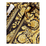 Versace Einfarbiges Kleid mit schwarzem Hemdmusterdruck für Mädchen