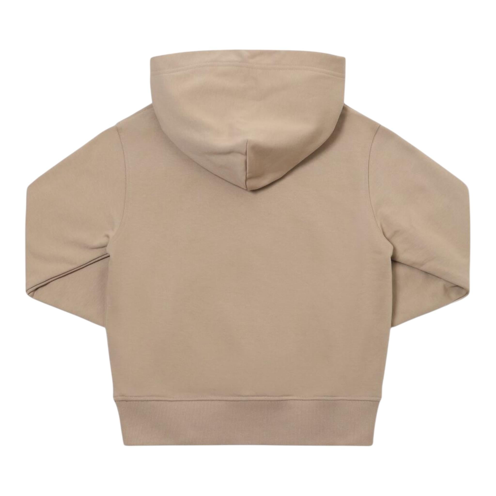 Msgm Felpa Chiusa con Cappuccio Tinta Unita con Stampa per Bambina J02025 BEIGE MSGM 