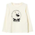 LIU JO shirt girocollo tinta unita con stampa in contrasto Panna per Bambina KF4117 PANNA LIU JO 