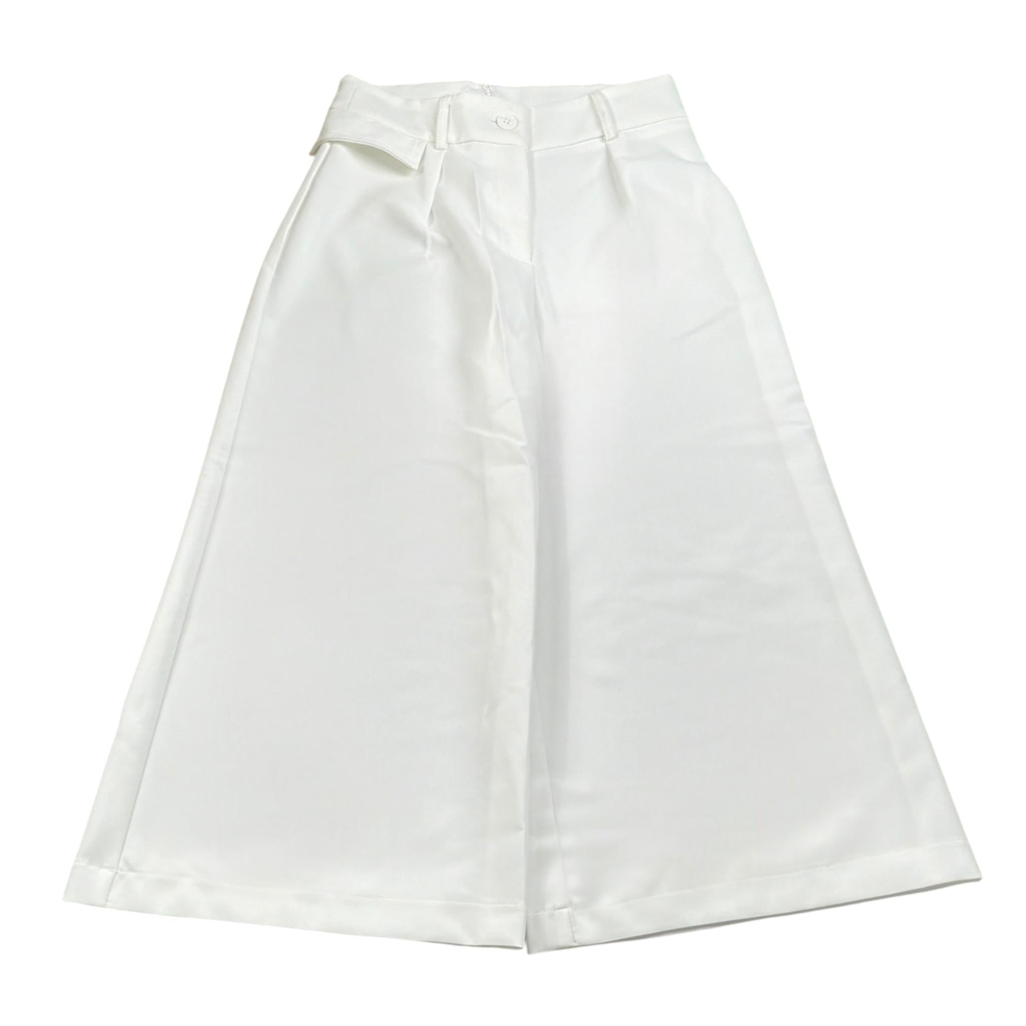 Magil Pantalone Tinta Unita Modello A Palazzo per Bambina HN25037 BIANCO MAGIL 