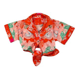 F**K Orange Print Halbarmshirt für Mädchen
