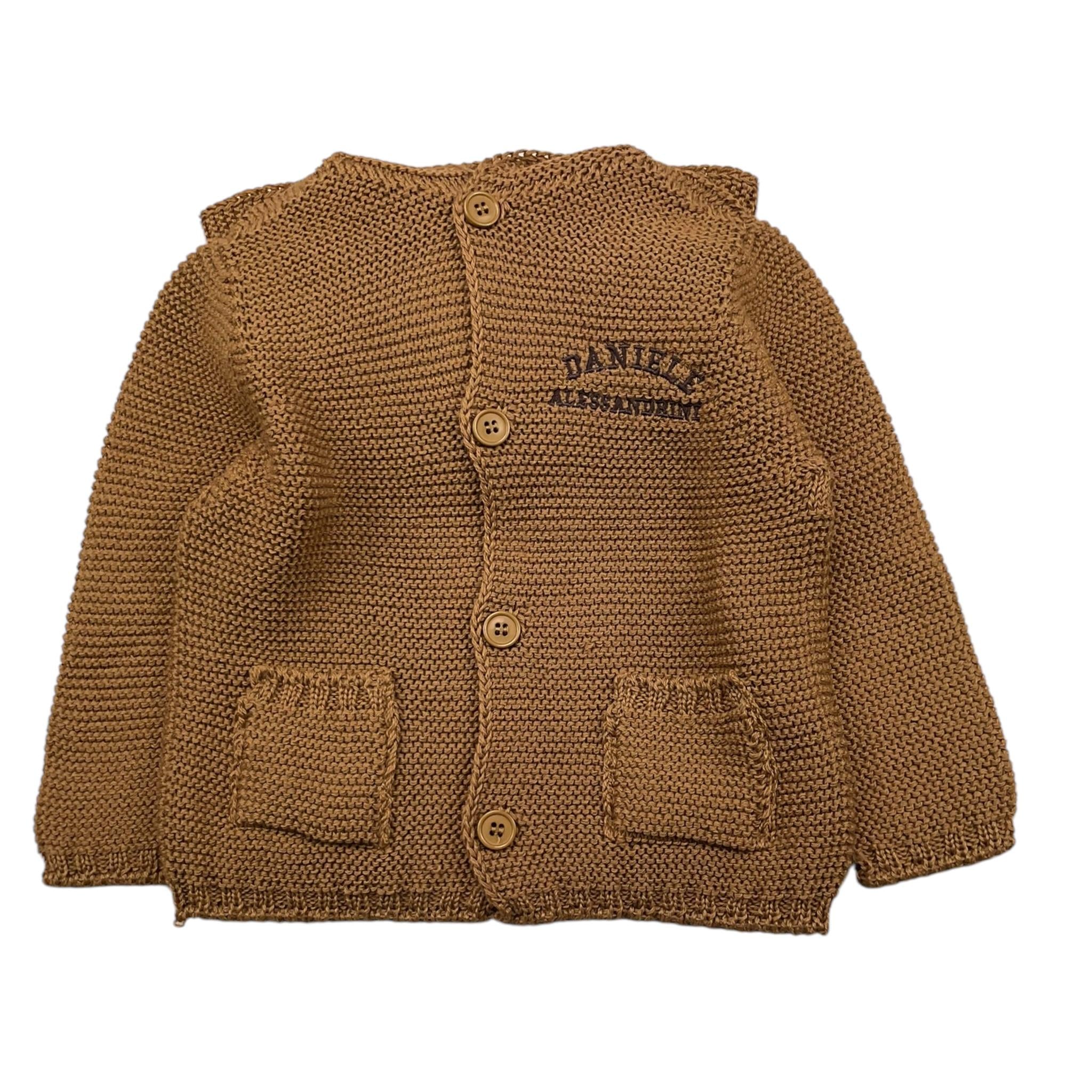 DANIELE ALESSANDRINI cardigan tinta unita con cappuccio Marrone per Bambino 1291W00035 MARRONE DANIELE ALESSANDRINI 