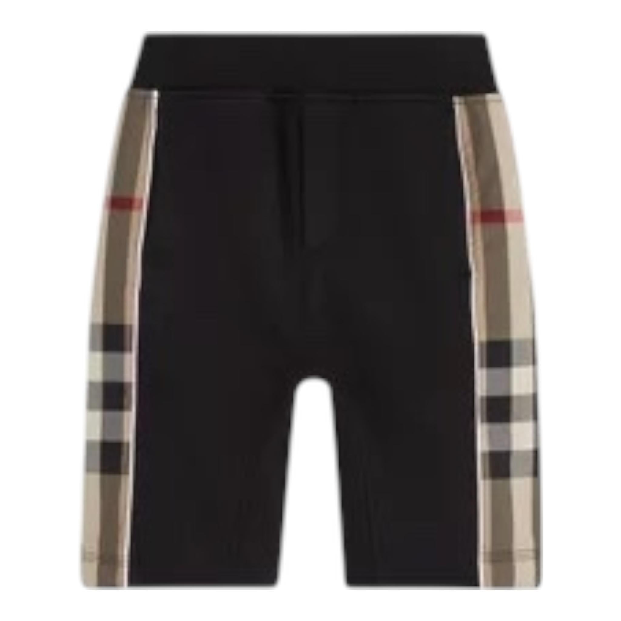 Burberry Bermuda Tinta Unita con Profili In Contrasto per Bambino 8050393 NERO BURBERRY 