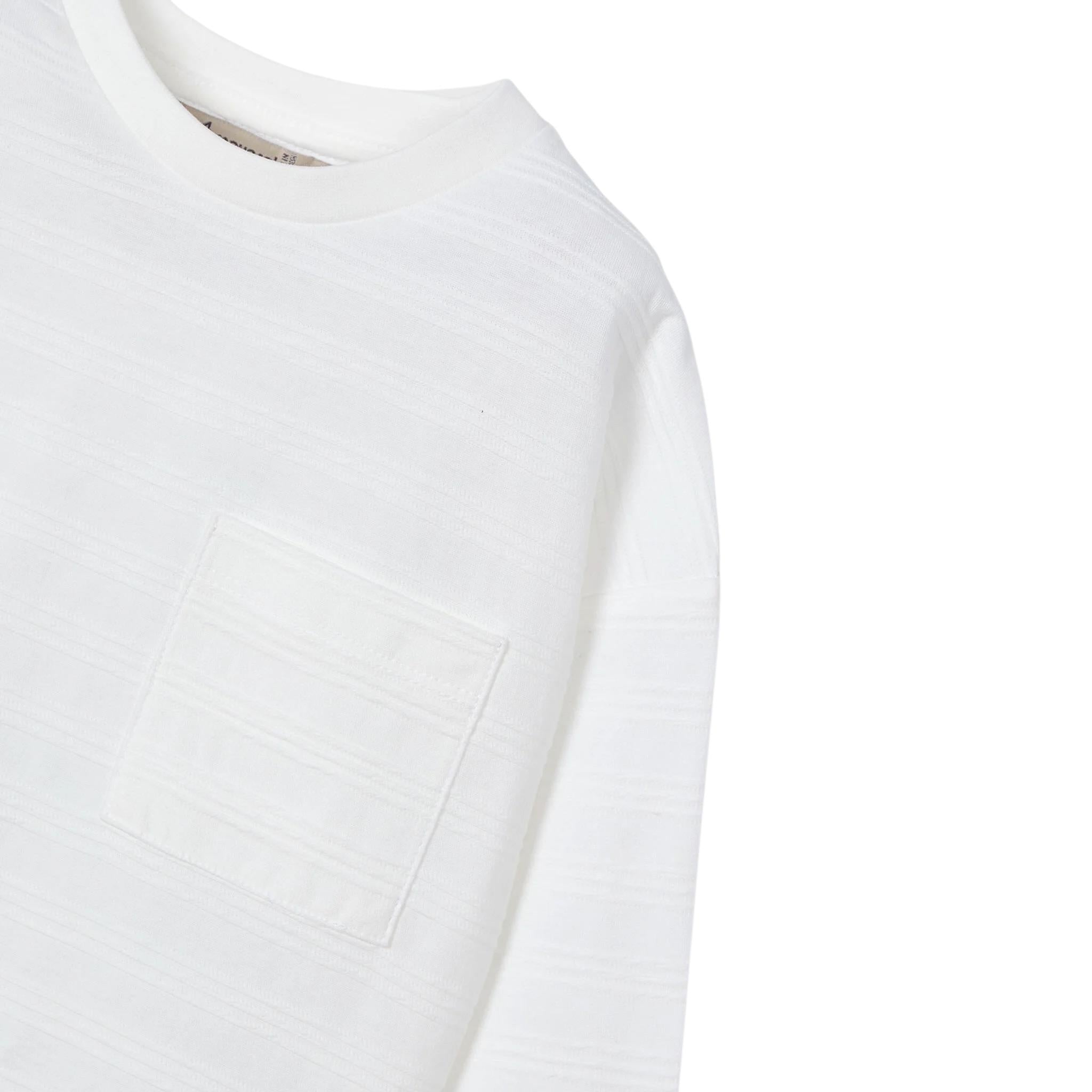 Mayoral Shirt Girocollo Tinta Unita con Taschino per Bambino 3050 BIANCO MAYORAL 