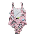 Mousse Costume Intero Tinta Unita con Stampa per Bambina COSTUNI ROSA MOUSSE 