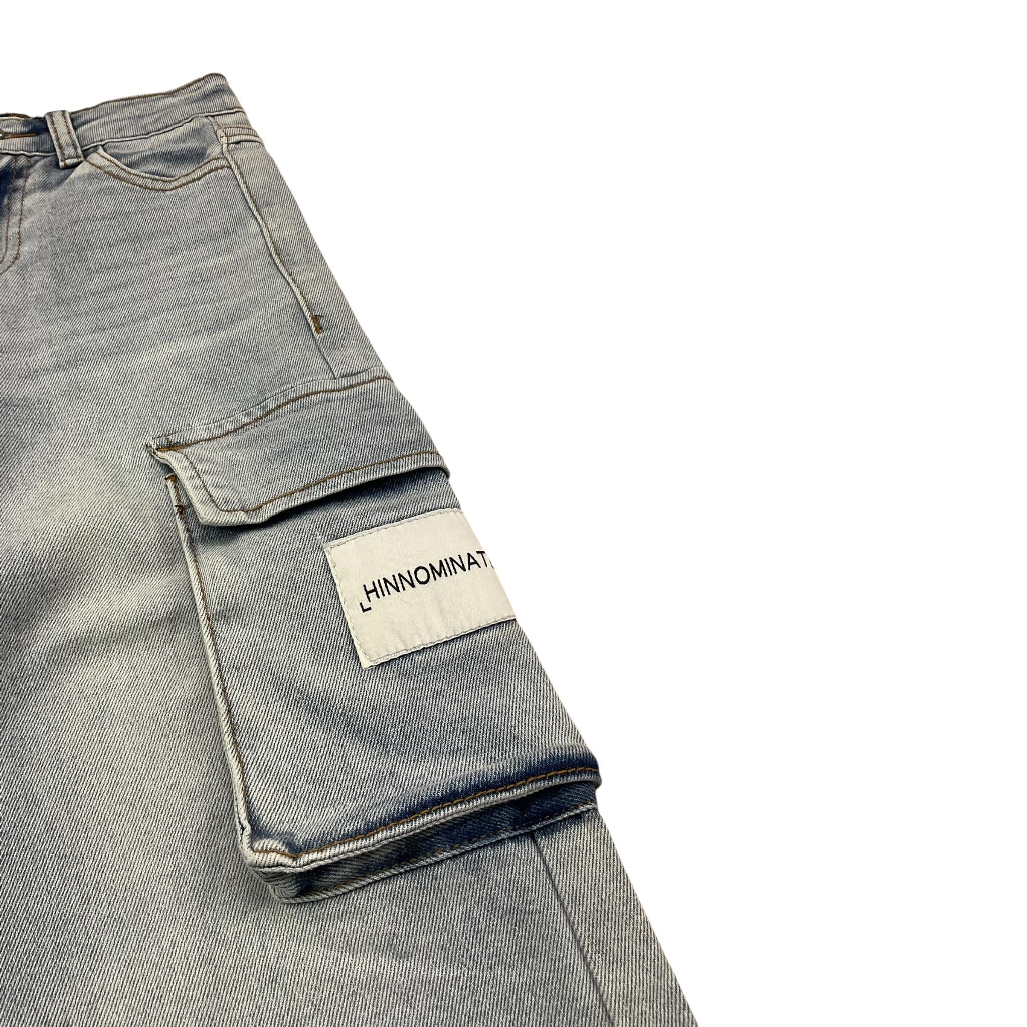 Hinnominate Jeans Tinta Unita con Tasconi E Girovita Regolabile per Bambina 3645PD00148 AZZURRO HINNOMINATE 