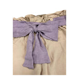 La Stupenderia Schlichte Palazzo-Hose mit kontrastierendem Gürtel in Beige für Mädchen