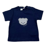 I Do T-Shirt Rundhalsausschnitt Einfarbig mit Kontrastdruck Blau für Neugeborene