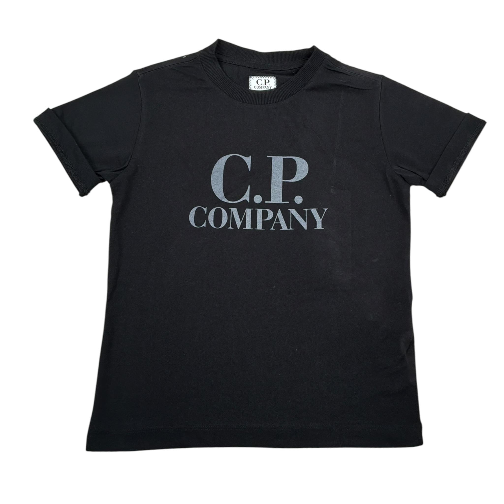 C.P. Company T-Shirt Girocollo tinta unita con Stampa Nero per Bambino CUM006 NERO C.P. COMPANY 