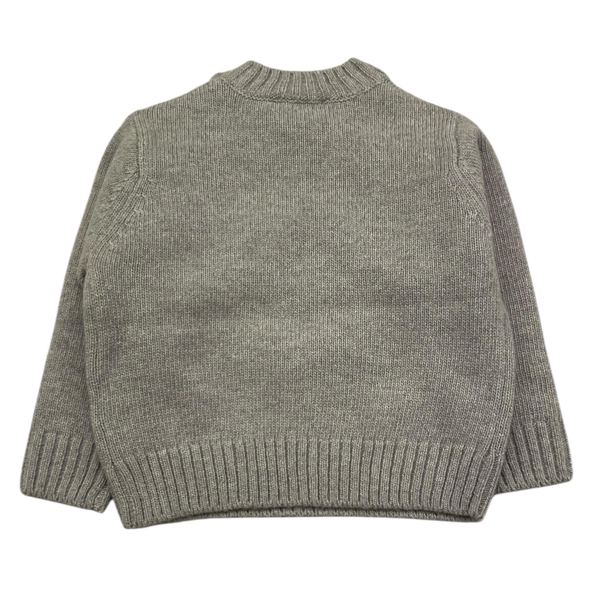 IL GUFO maglia girocollo tinta unita con ricami Grigio per Neonato A24MA466EM220 GRIGIO IL GUFO 