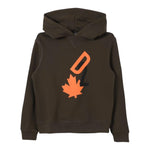 DSQUARED2 felpa tinta unita con cappuccio e stampa Verde per Bambino DQ2465XX VERDE DSQUARED2 