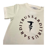 TRUSSARDI t-shirt girocoll tinta unita con stampa in contrasto Panna per Bambino TBA25014TD PANNA TRUSSARDI 