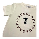 TRUSSARDI t-shirt girocoll tinta unita con stampa in contrasto Panna per Bambino TBA25014TD PANNA TRUSSARDI 