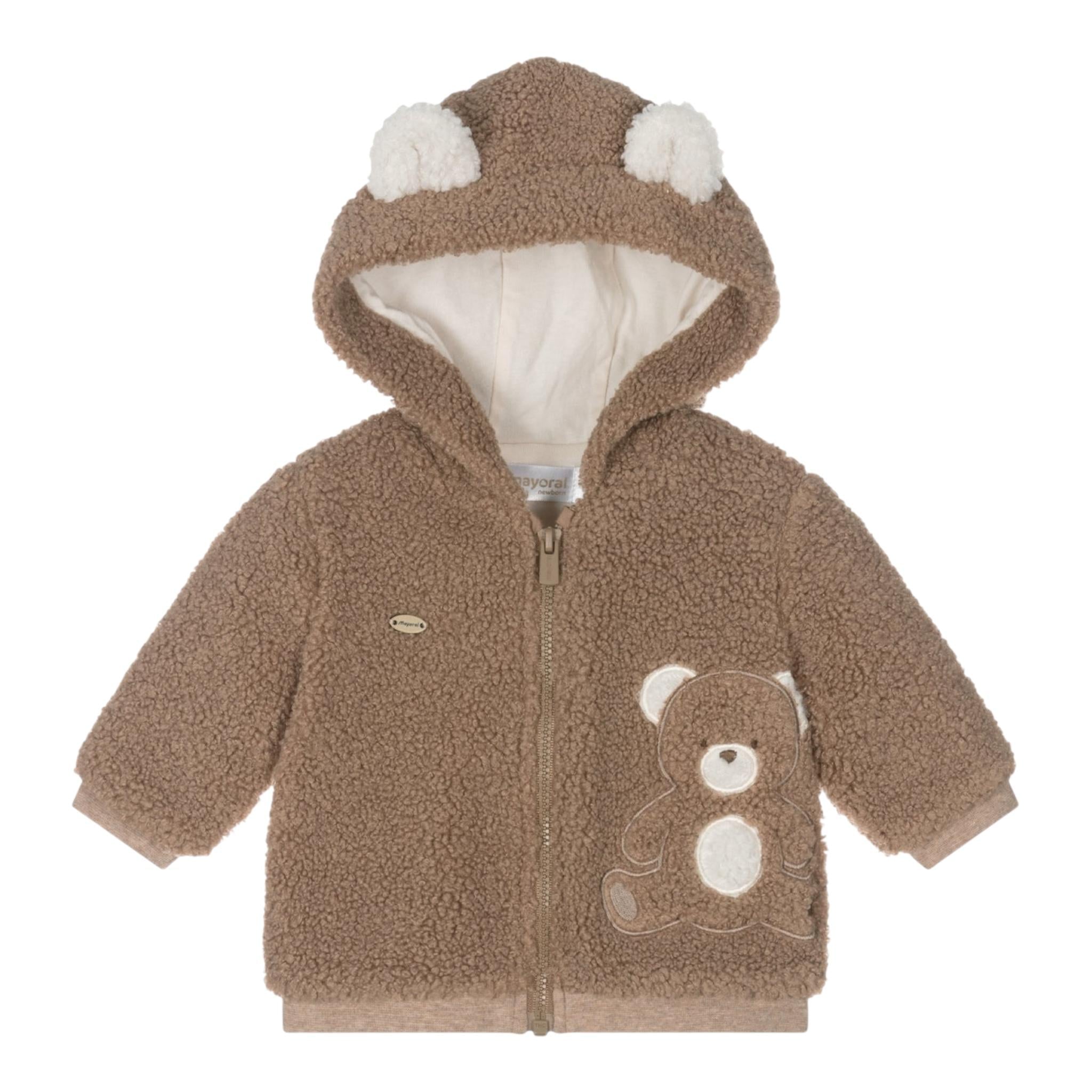 MAYORAL cappottino tinta unita modello teddy con zip e cappuccio Marrone per Neonato 2450 MARRONE MAYORAL 