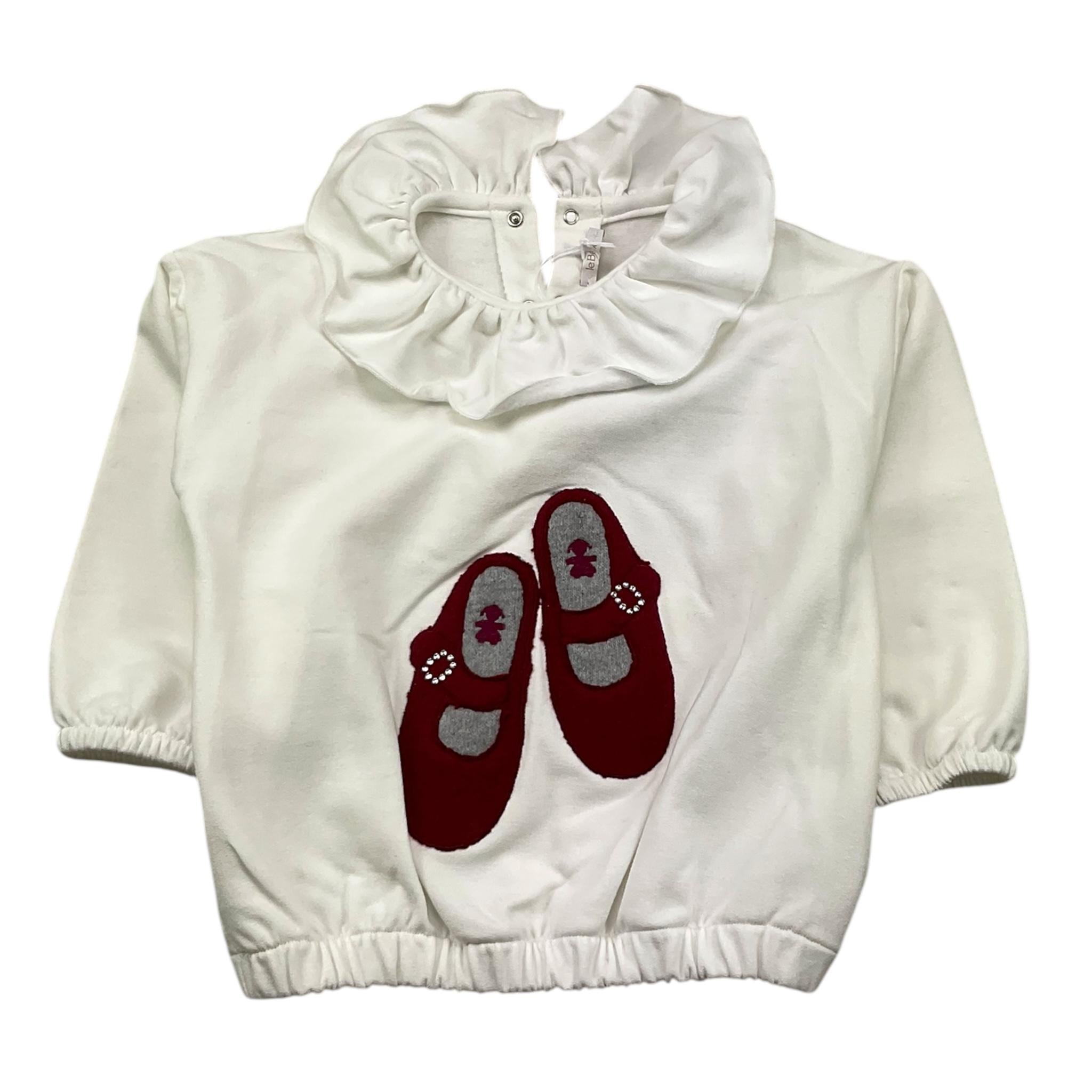 LE BEBE' felpa chiusa con colletto tinta unita con stampa in contrasto Bianco per Neonata LBG6077 BIANCO LE BEBE' 