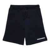 Dsquared2 Bermuda In Tuta Tinta Unita con Stampa per Bambino DQ2738XXX NERO DSQUARED2 