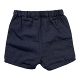 Name.It Einfarbige Bermudashorts mit elastischer Taille in Blau für Neugeborene
