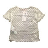 Please – Schlichtes, weißes, transparentes T-Shirt für Mädchen