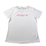 Met T-Shirt Einfarbig Rundhalsausschnitt Mit Weißem Glitzerdruck Für Mädchen