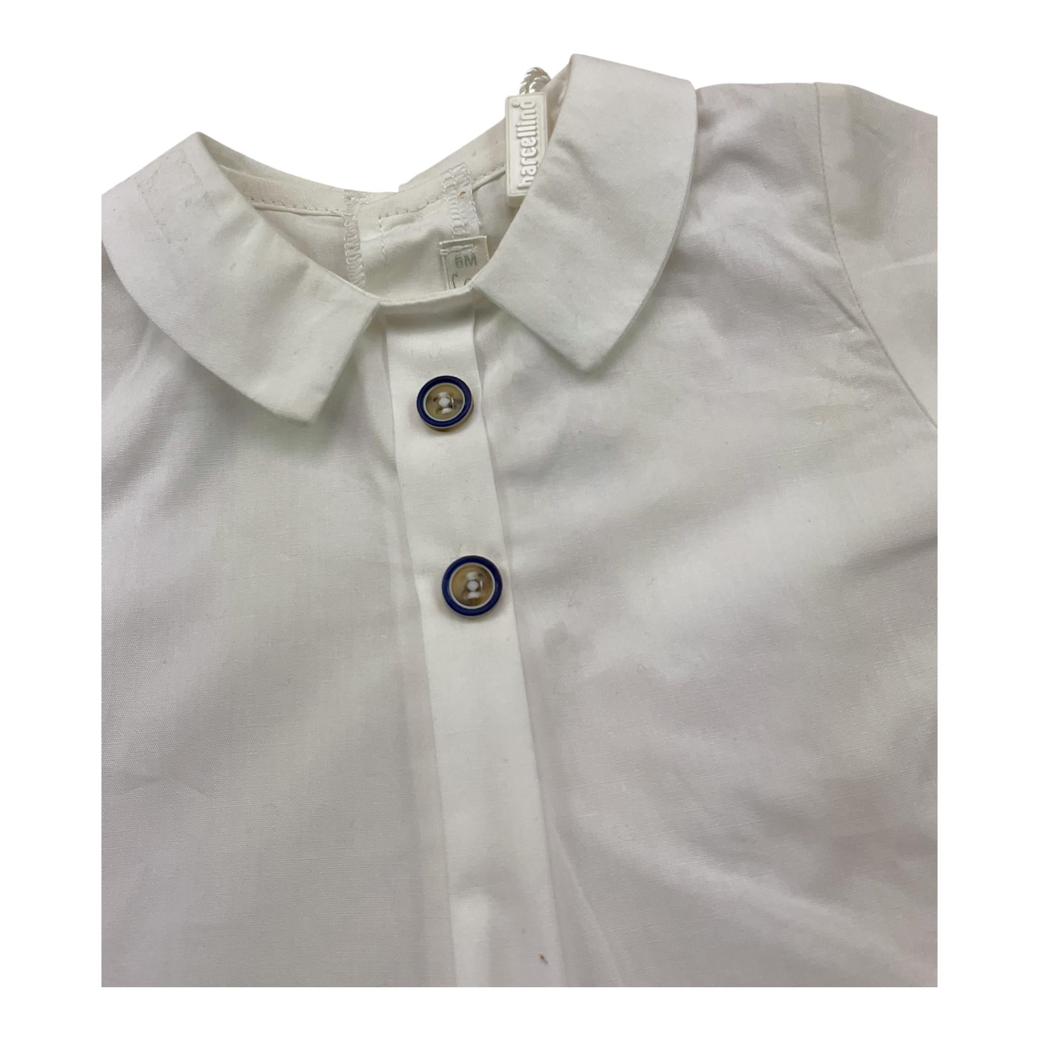 Barcellino Camicia Tinta Unita Mezza Manica per Neonato 9059 BIANCO BARCELLINO 
