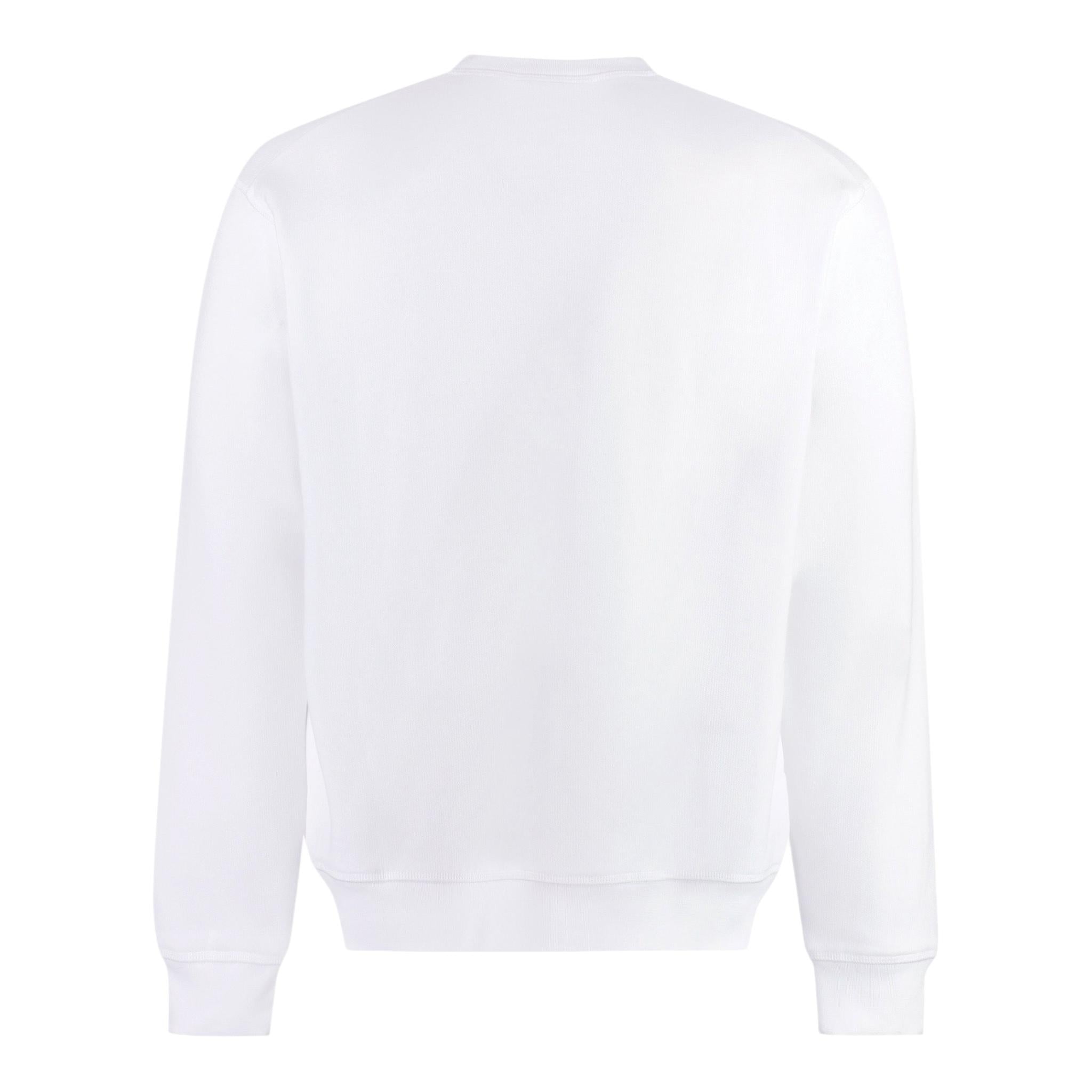 DSQUARED2 felpa chiusa girocollo tinta unita con logo Bianco per Neonato DQ2055N BIANCO DSQUARED2 