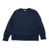 CP Company – Einfarbiger Rundhalspullover mit Logo für Jungen, Blau