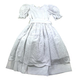Little Ludo – Einfarbiges, perforiertes weißes Kleid mit halben Ärmeln für Mädchen