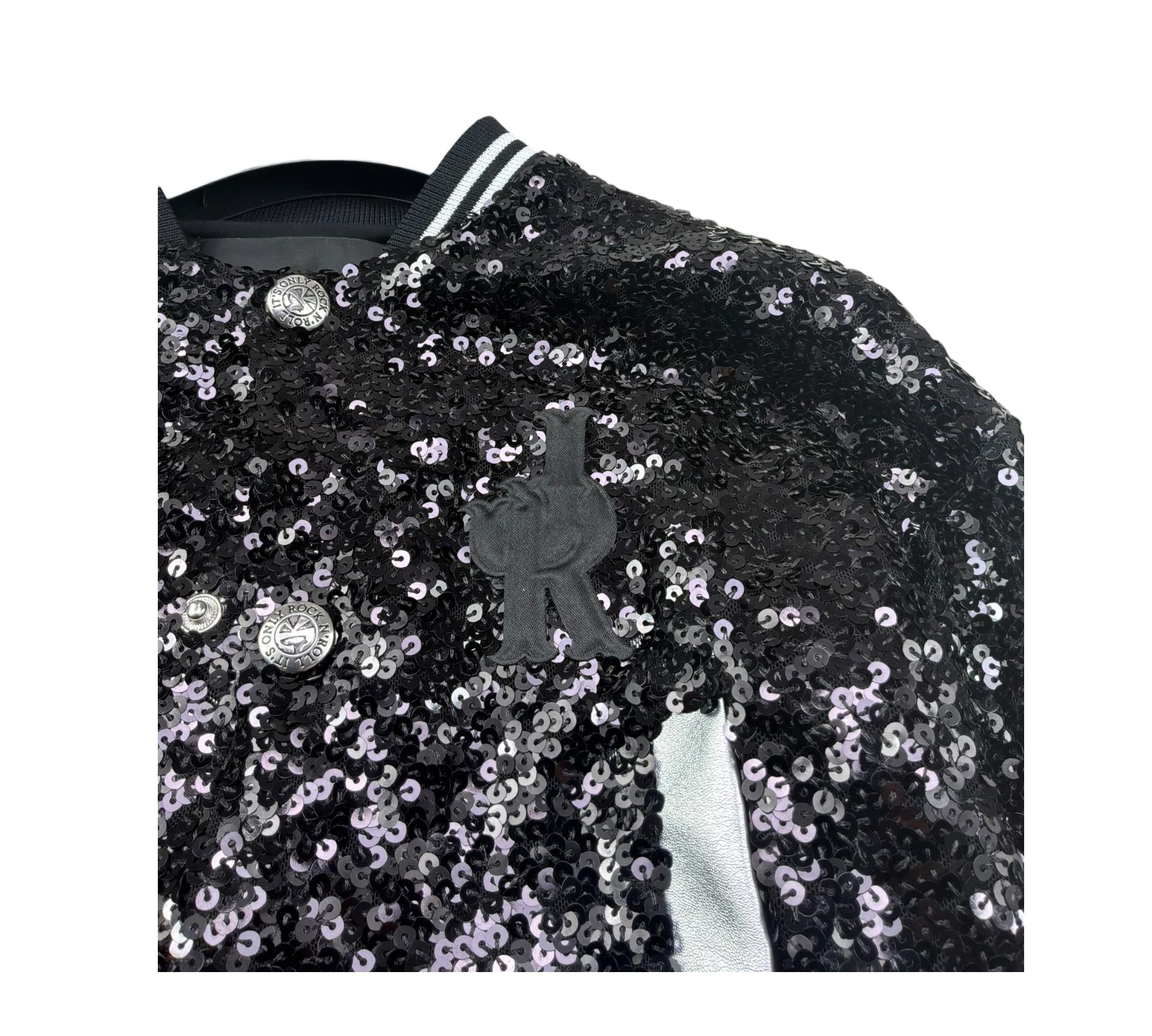 John Richmond Giubbino Tinta Unita Paillettato per Bambina RGP26047GB NERO JOHN RICHMOND 