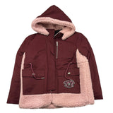 JOHN RICHMOND cappotto tinta unita con cappuccio e profili in teddy in contrasto Rosso per Bambina RGA25071PK ROSSO JOHN RICHMOND 