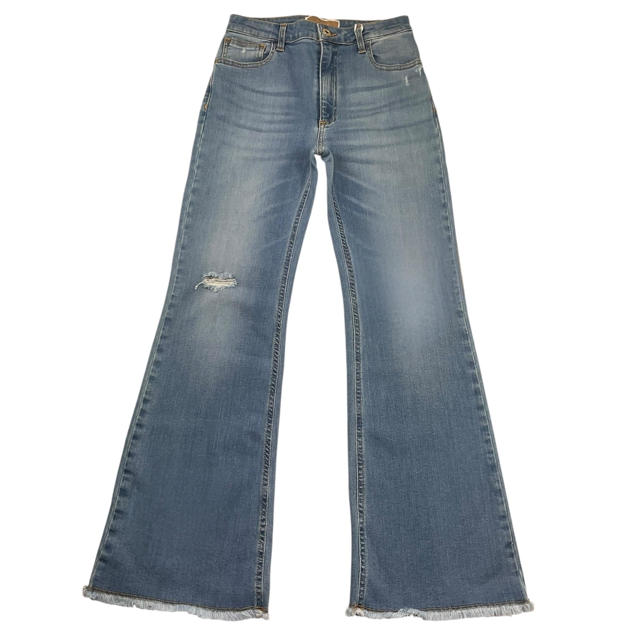 Kocca Jeans Tinta Unita Modello Zampa per Bambina OKIKA AZZURRO Kocca 