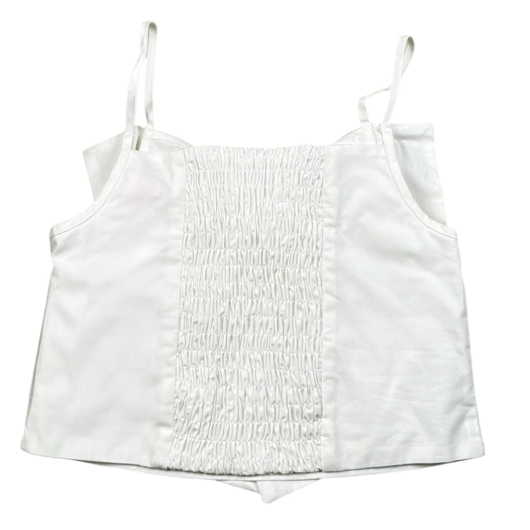 Vicolo Top Bretelline Tinta Unita con Fiocco per Bambina 3146TOP00317X BIANCO VICOLO 