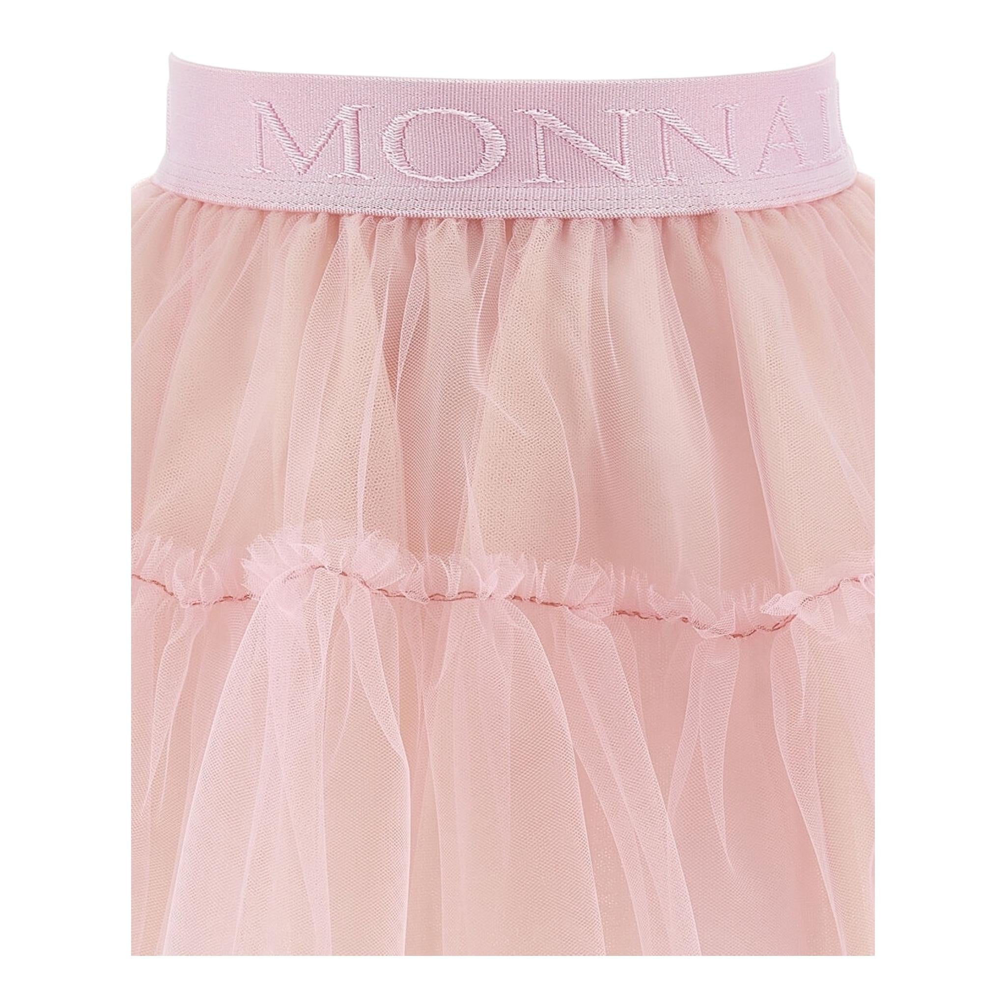 Monnalisa Gonna Tinta Unita con Tulle per Bambina 17EGON ROSA MONNALISA 