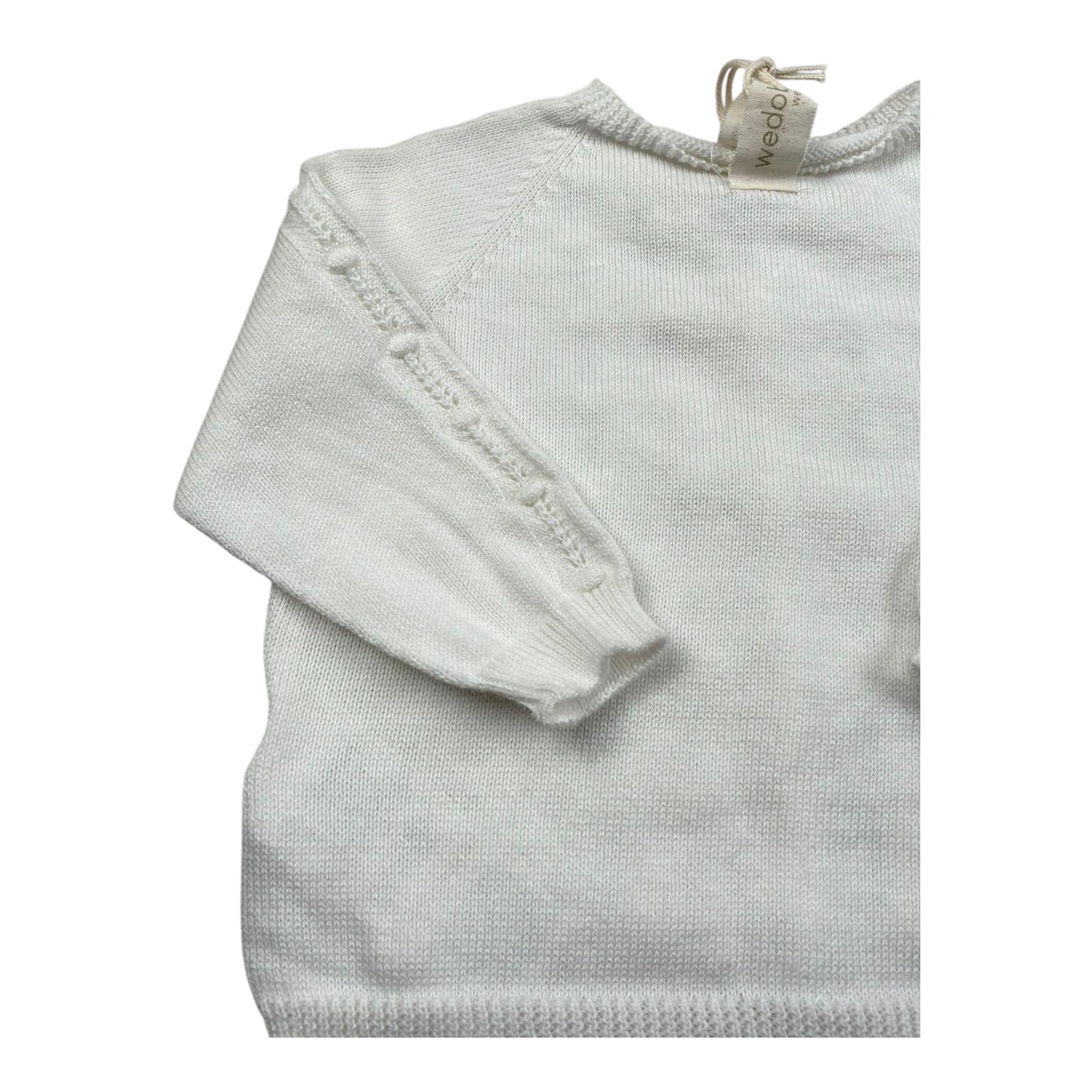 La Stupenderia Cardigan Tinta Unita con Ricami per Neonato V2401308A BIANCO LA STUPENDERIA 