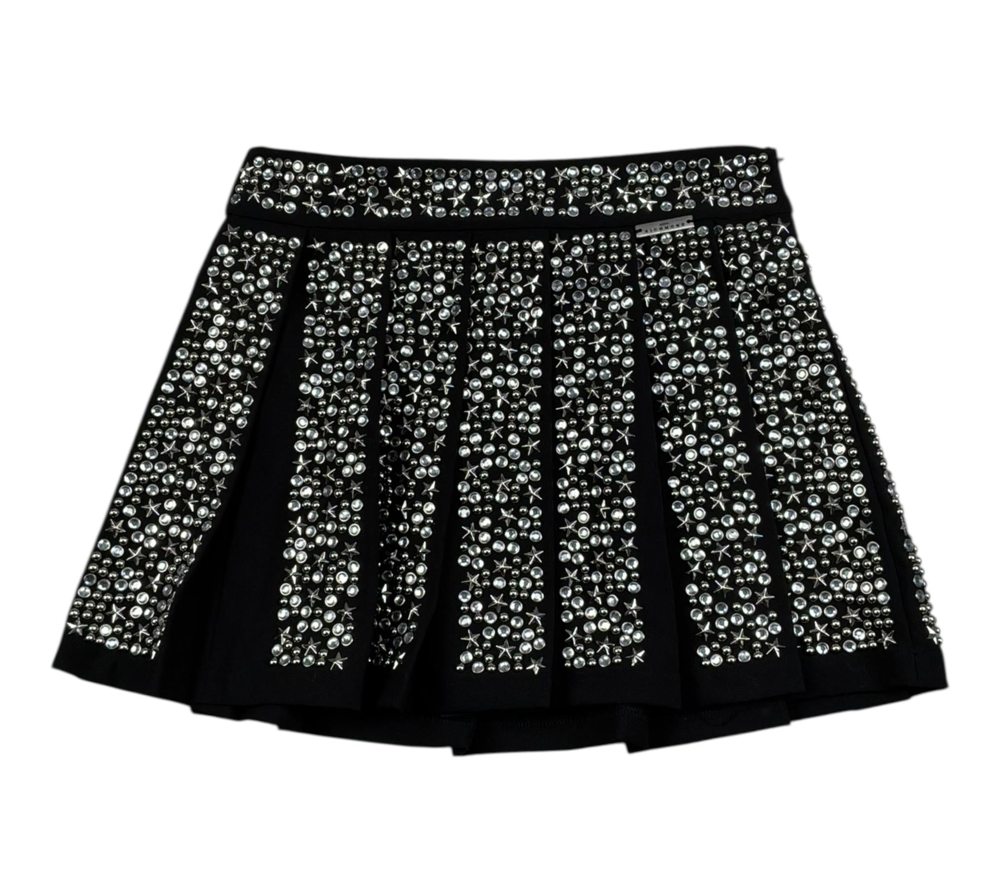 John Richmond Gonna Tinta Unita con Applicazioni per Bambina RGP26115GO NERO JOHN RICHMOND 