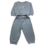 PLEASE completo 2 pezzi felpa-pantalone tinta unita Azzurro per Bambina KT25042G65J AZZURRO PLEASE 