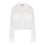 Miss Blumarine – Besticktes Langarmshirt mit weißem Oberteil für Mädchen