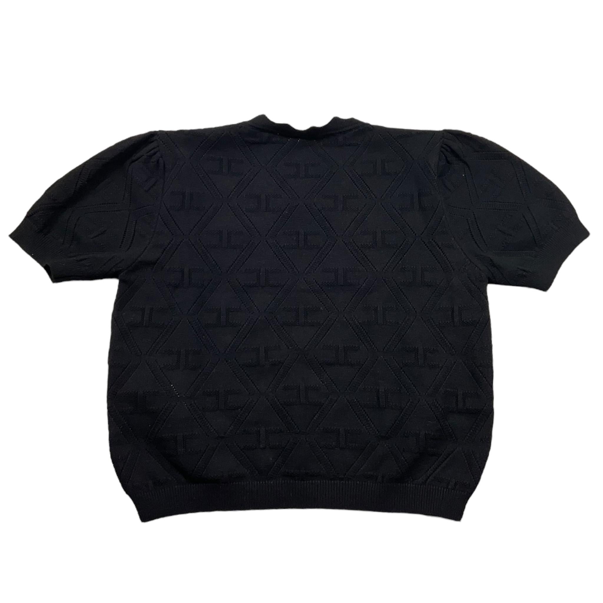 Elisabetta Franchi T-Shirt Girocollo In Filo con Trafori per Bambina EFMA159 NERO ELISABETTA FRANCHI 