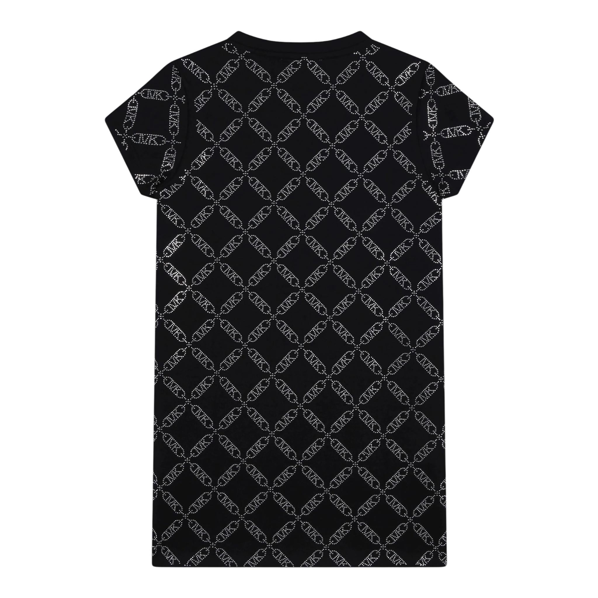 MICHAEL KORS abito mezza manica tinta unita con brillantini Nero per Bambina R30165 NERO MICHAEL KORS 