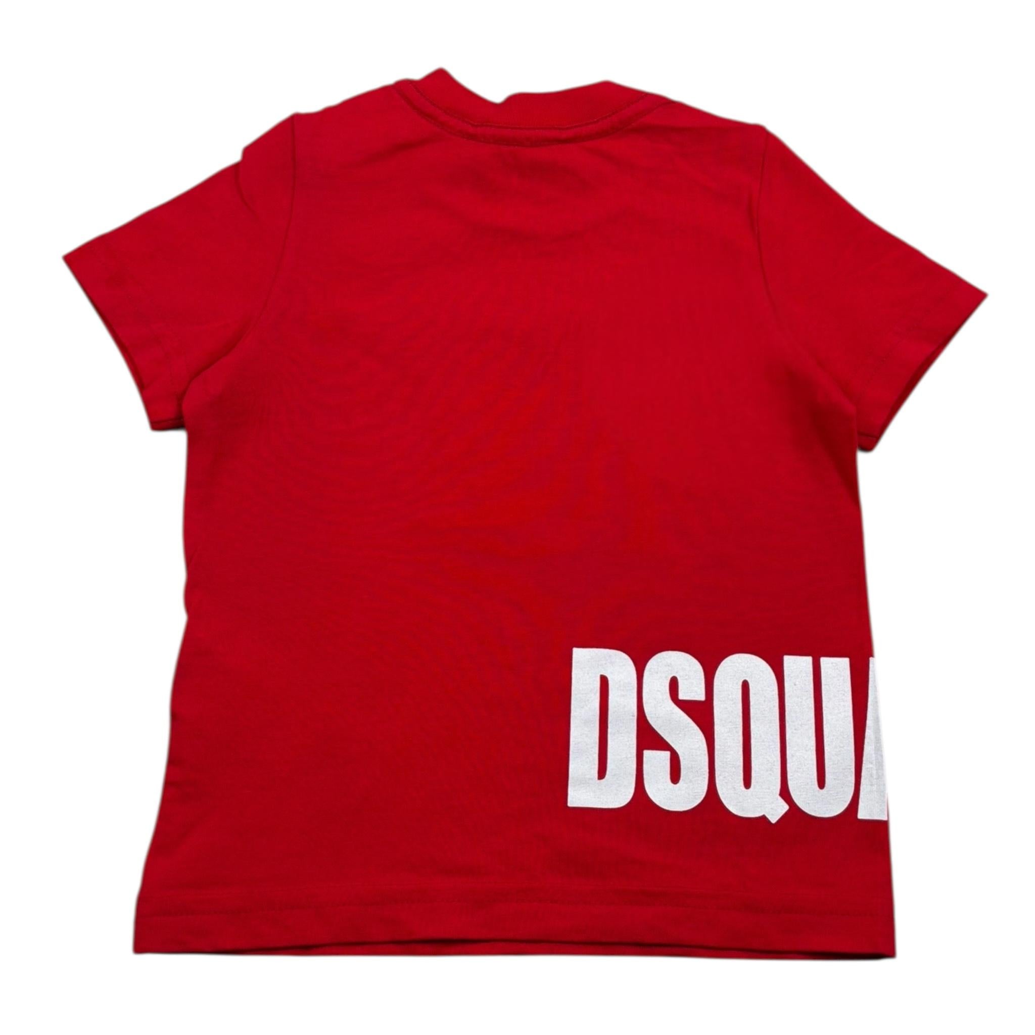 Dsquared2 T-Shirt Girocollo Tinta Unita con Stampa per Neonato DQ040Y ROSSO DSQUARED2 