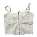 Lu Lu By Miss Grant Top Tinta Unita con Zip per Bambina LL3390 BIANCO LU LU BY MISS GRANT 