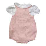 Barcellino Komplett 2-teiliger Shirt-Strampler zweifarbig weiß/rosa für Neugeborene