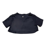 Dondup Camicia Modello Crop Tinta Unita Mezza Manica per Bambina DFCA038 BLU DONDUP 