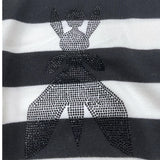 PATRIZIA PEPE maglia bicolore girocollo con fantasia a righe Bianco/nero per Bambina 7K0048 BIANCO/NERO PATRIZIA PEPE 