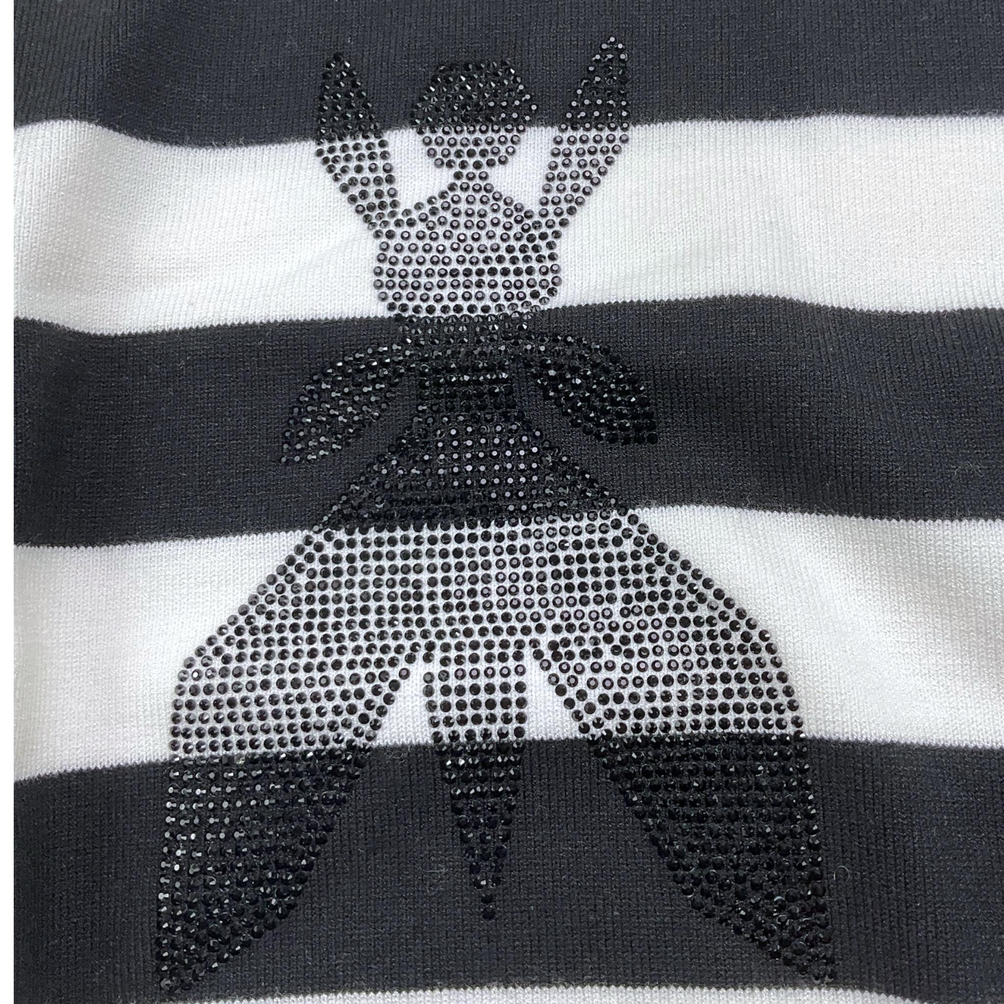 PATRIZIA PEPE maglia bicolore girocollo con fantasia a righe Bianco/nero per Bambina 7K0048 BIANCO/NERO PATRIZIA PEPE 