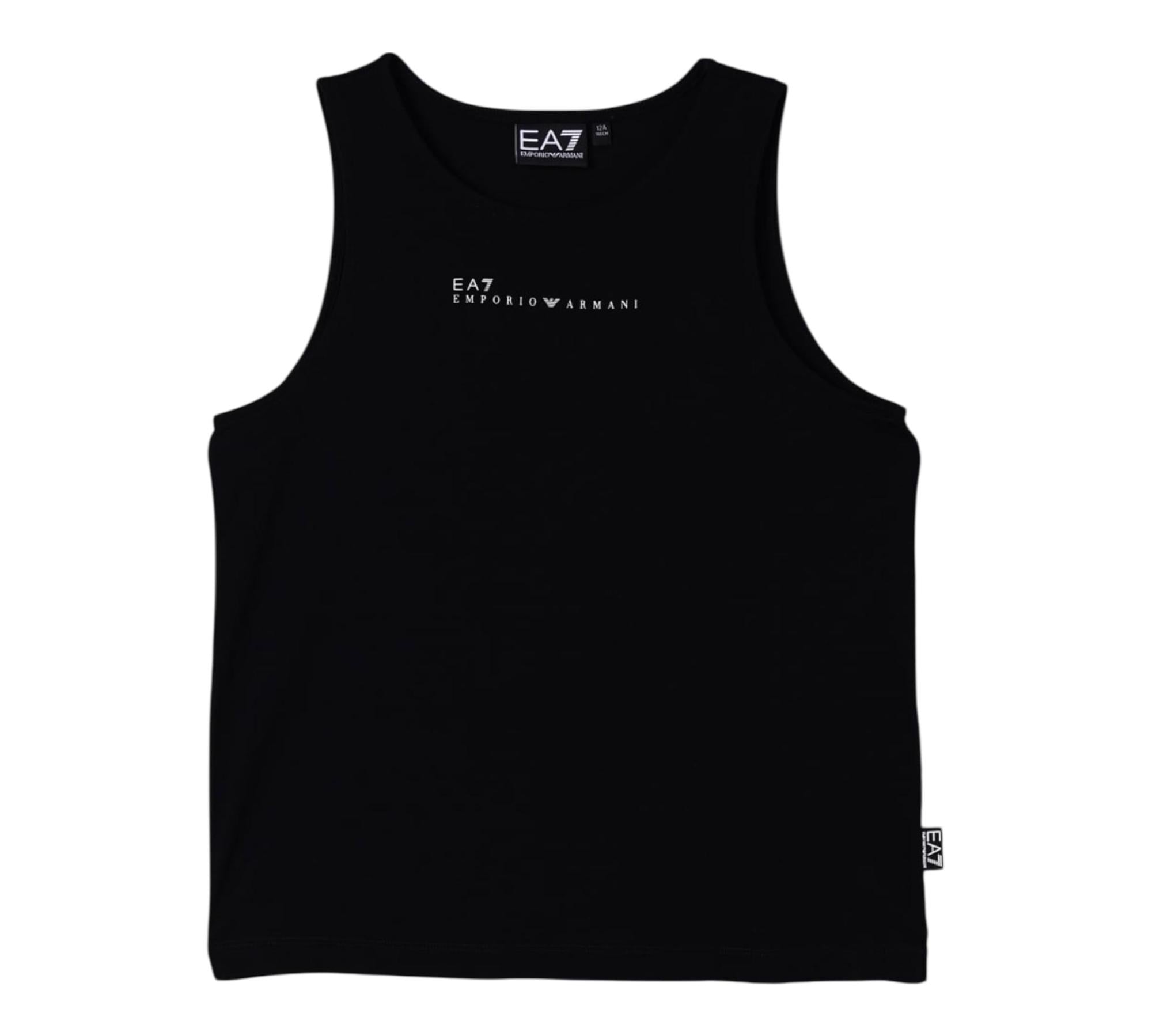 Emporio Armani Canotta Tinta Unita con Logo per Bambina 7G000035 NERO EMPORIO ARMANI 