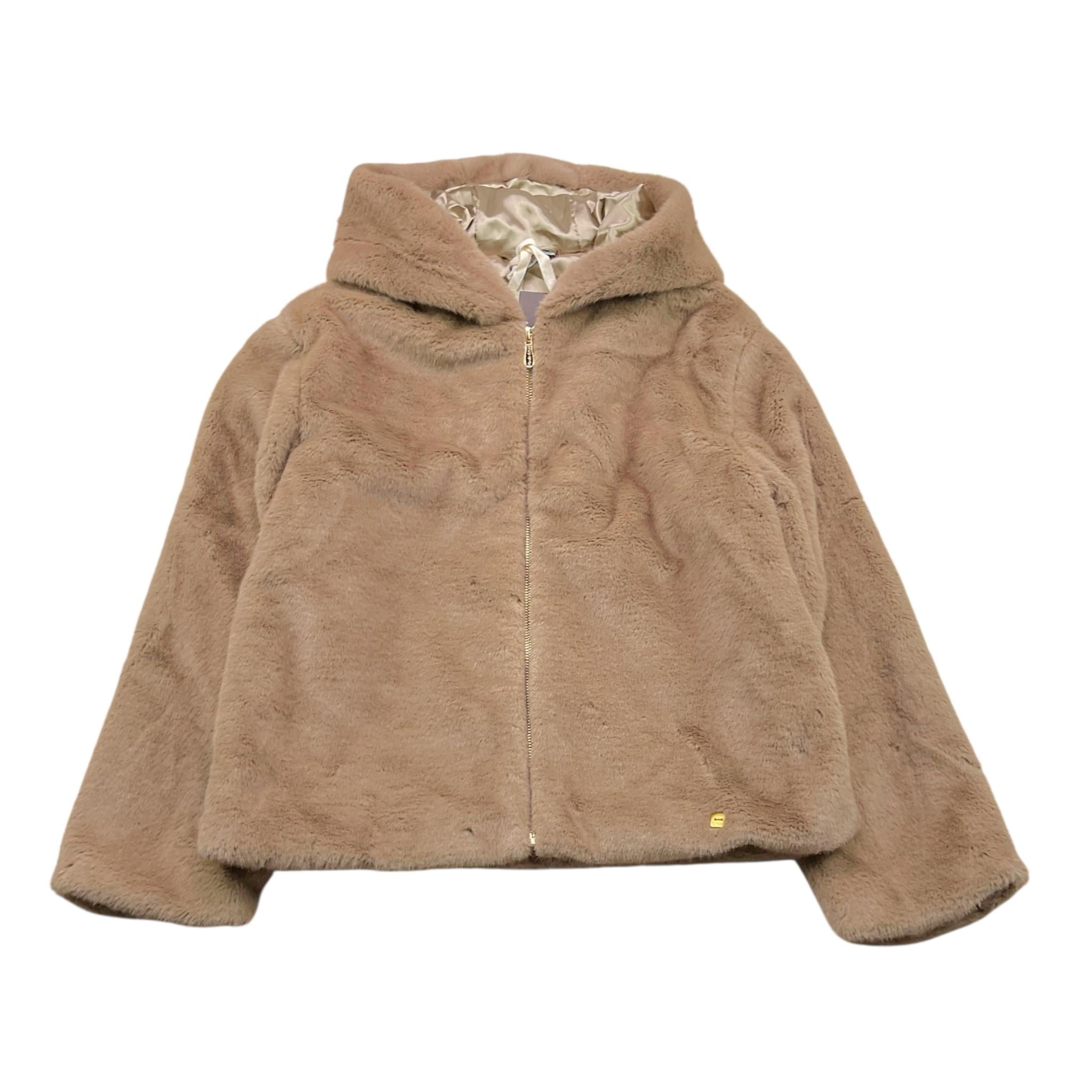 MANILA GRACE cappotto modello pelliccia tinta unita con cappuccio Marrone per Bambina MFJF24C059 MARRONE MANILA GRACE 