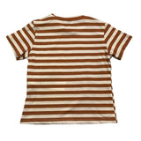 Please T-Shirt Rundhals Streifenmuster Weiß/Biscuit für Neugeborene