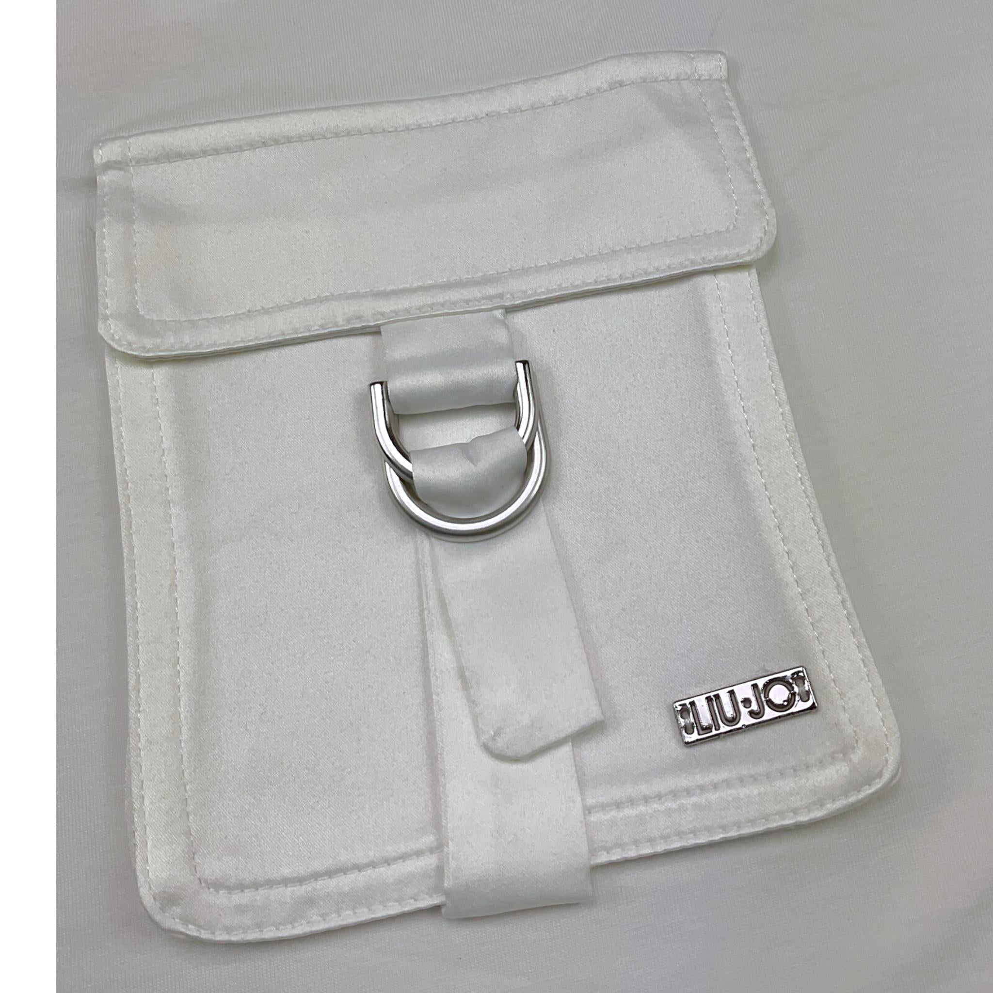 Liu Jo T-Shirt Girocollo Tinta Unita con Taschino Modello Crop per Bambina GA5016 BIANCO LIU JO 