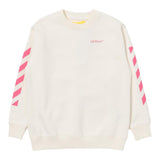 OFF-WHITE felpa chiusa girocollo tinta unita con stampe in contrasto Panna per Bambina GBA001F23 PANNA OFF-WHITE 